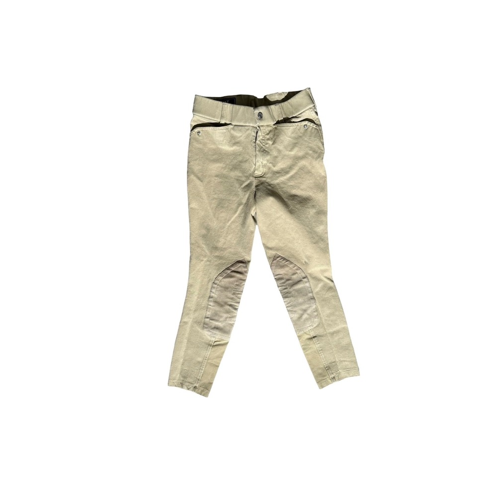 Ariat Youth Equestrian Breeches Tan Knee Patch Riding Pants Size 14R